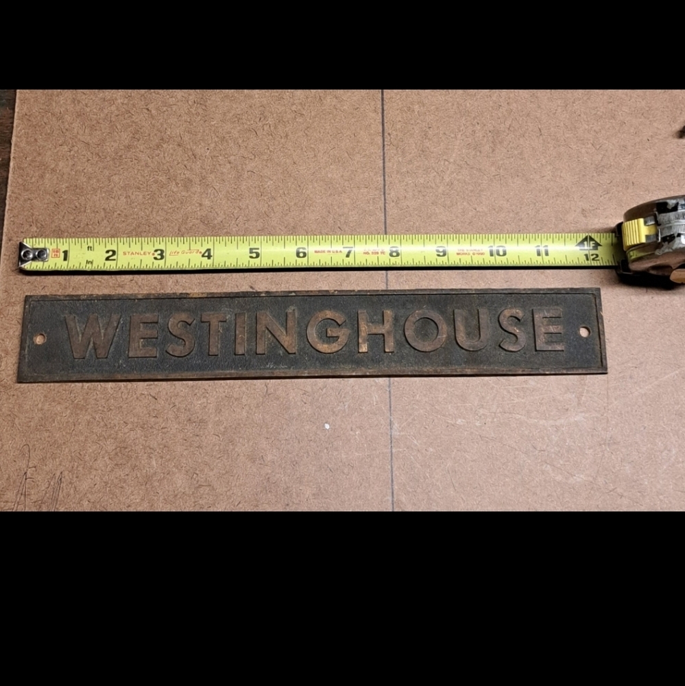 Antique Westinghouse Name Plate